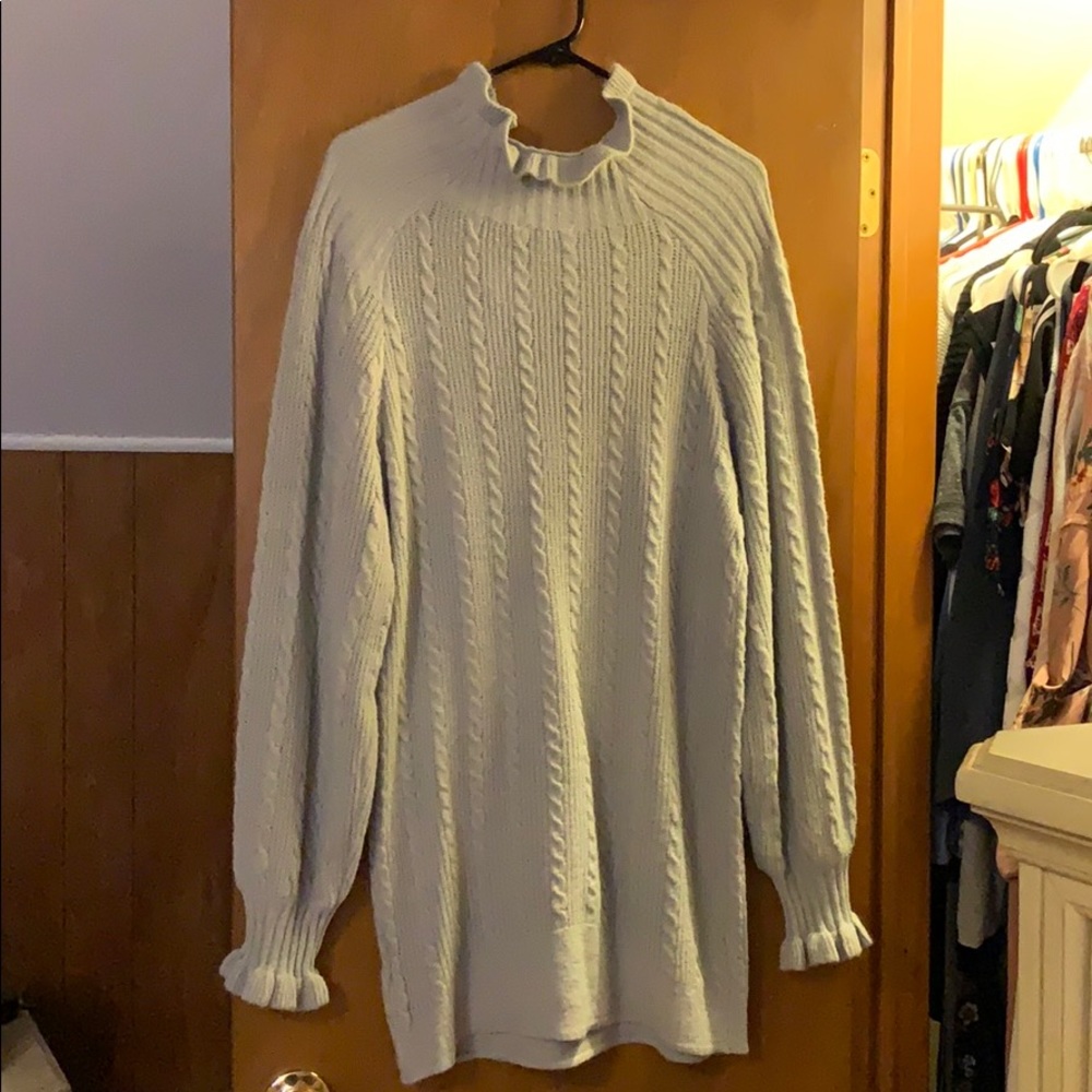 Ruffle Neck Sweater dress